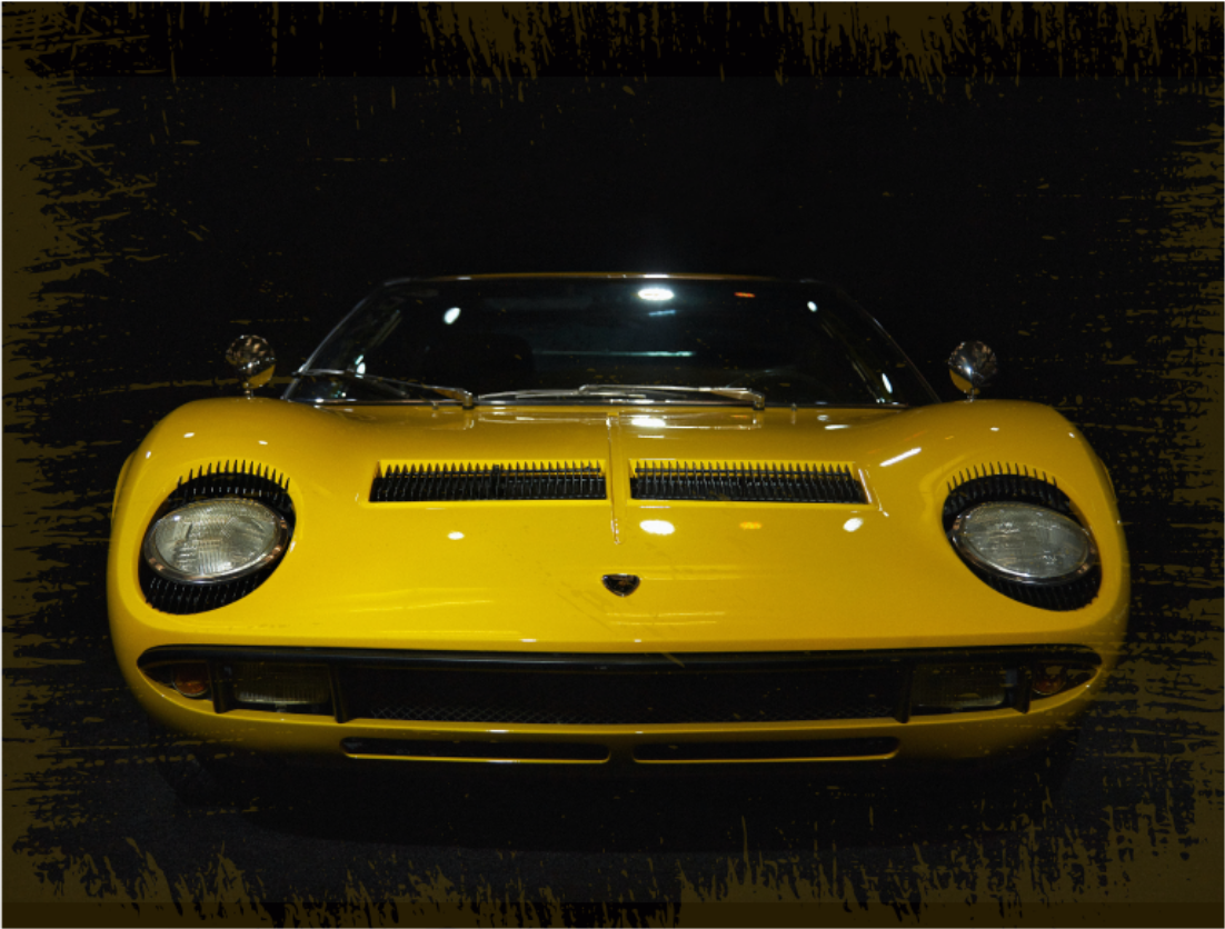 Classic Yellow Sportscar road vinyl rug - TenStickers