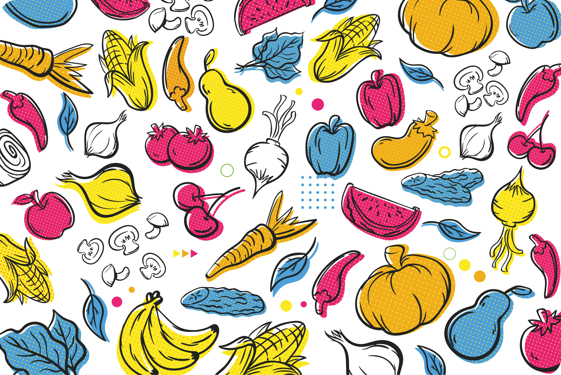 Vibrant fruit illustration kitchen vinyl rug - TenStickers