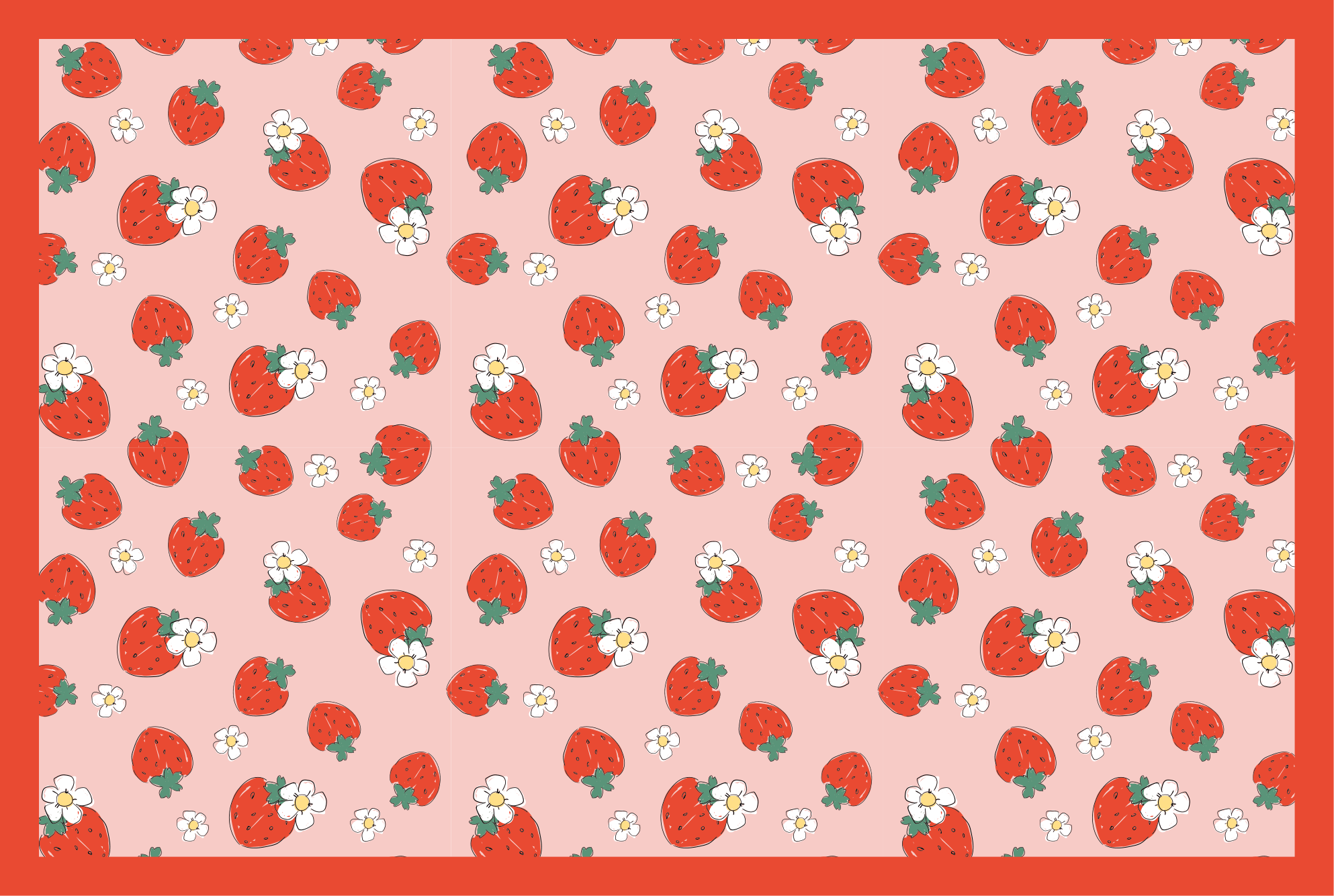 Floral vinyl rug strawberry floral pattern - TenStickers