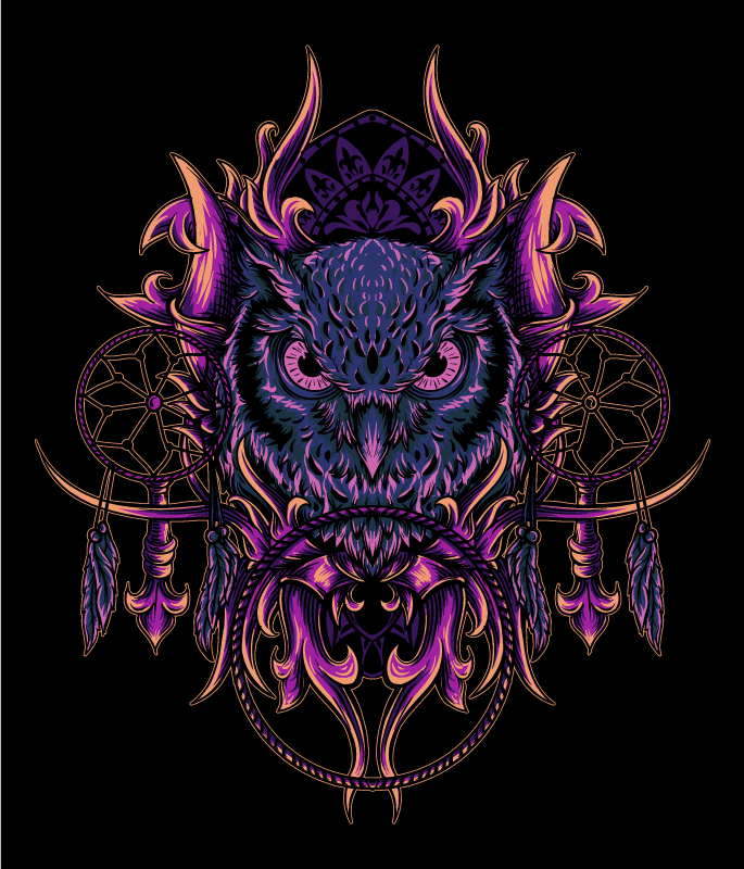 Owl Dreamcatcher Art animal vinyl rug - TenStickers