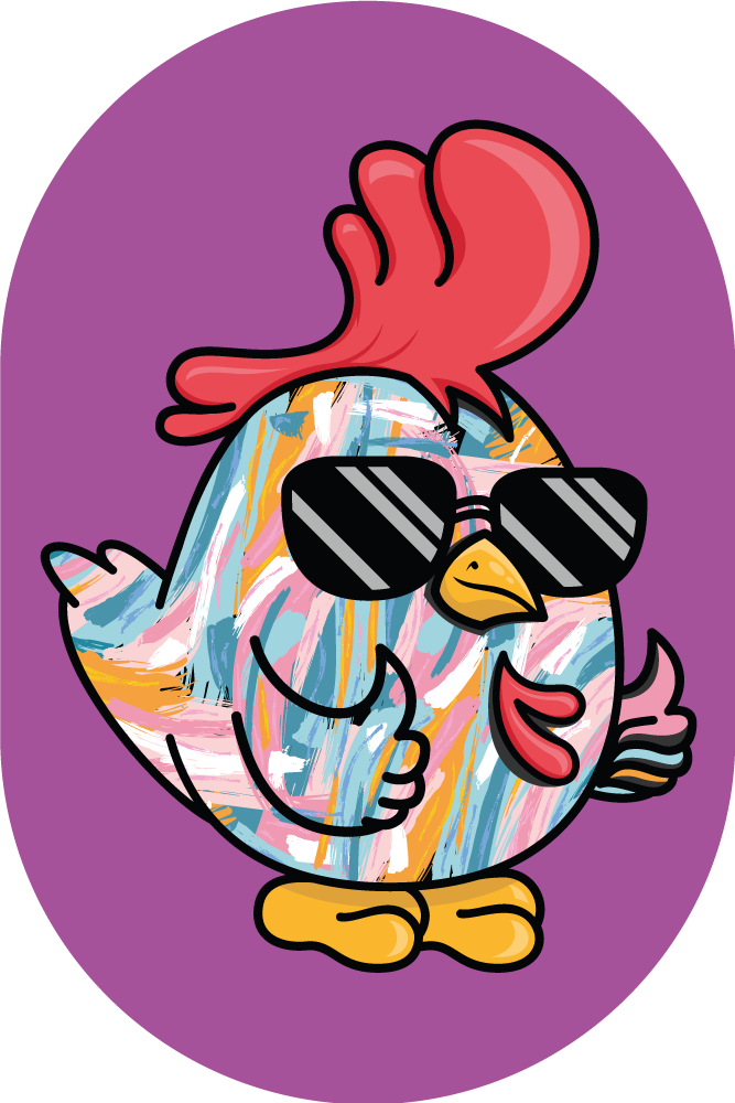 Chic Chicken Character kids vinyl rug - TenStickers