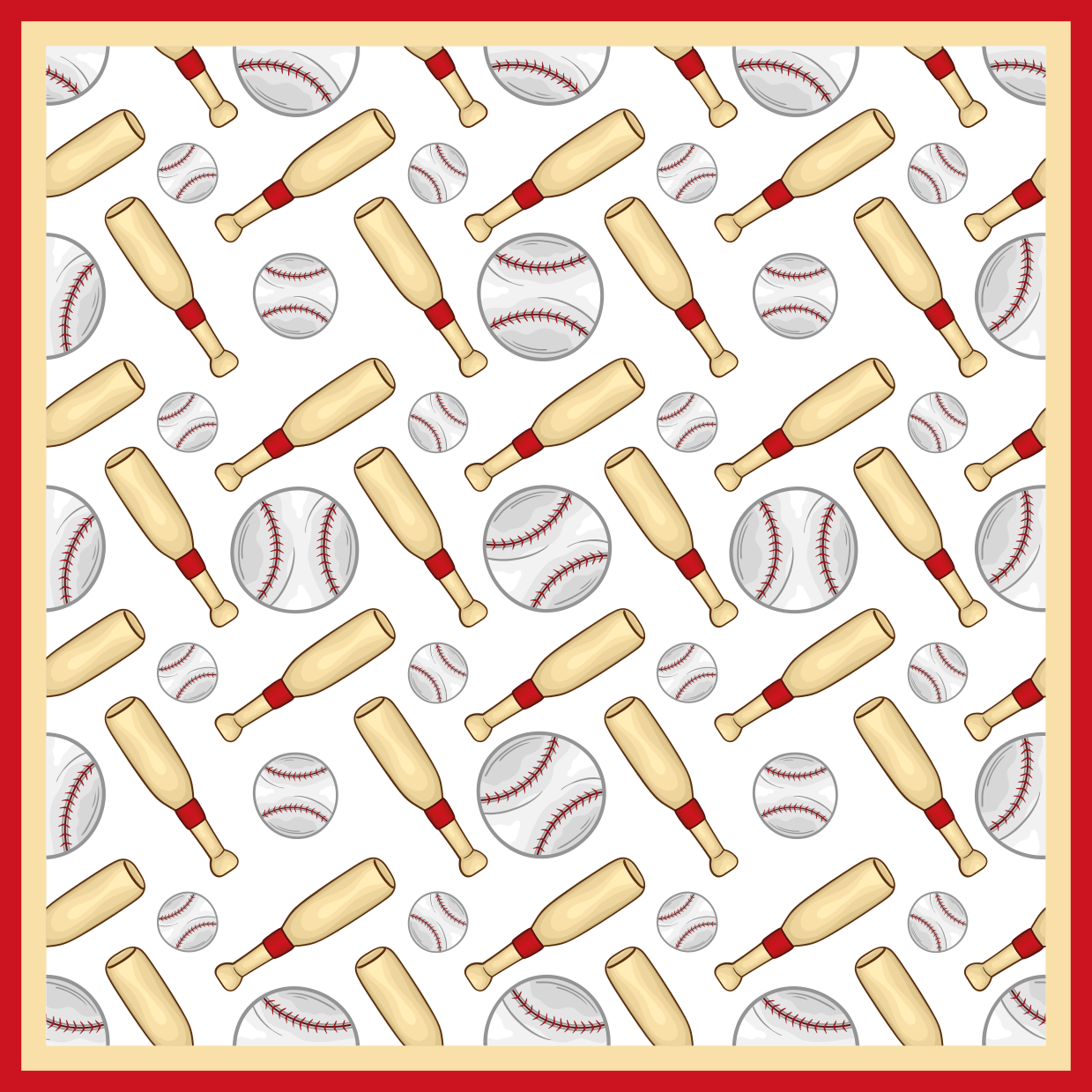 Baseball bats and balls square vinyl rug - TenStickers