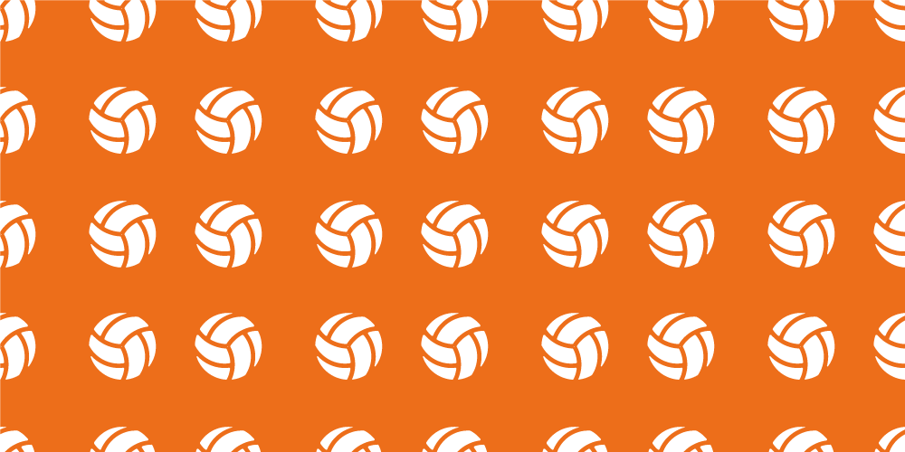 Orange Volleyball Pattern game vinyl rug - TenStickers