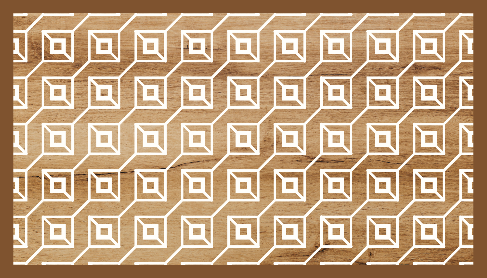 Geometric Motifs wood effect vinyl rug - TenStickers