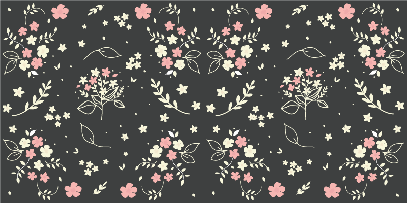 Floral vinyl rug floral patterned grace - TenStickers