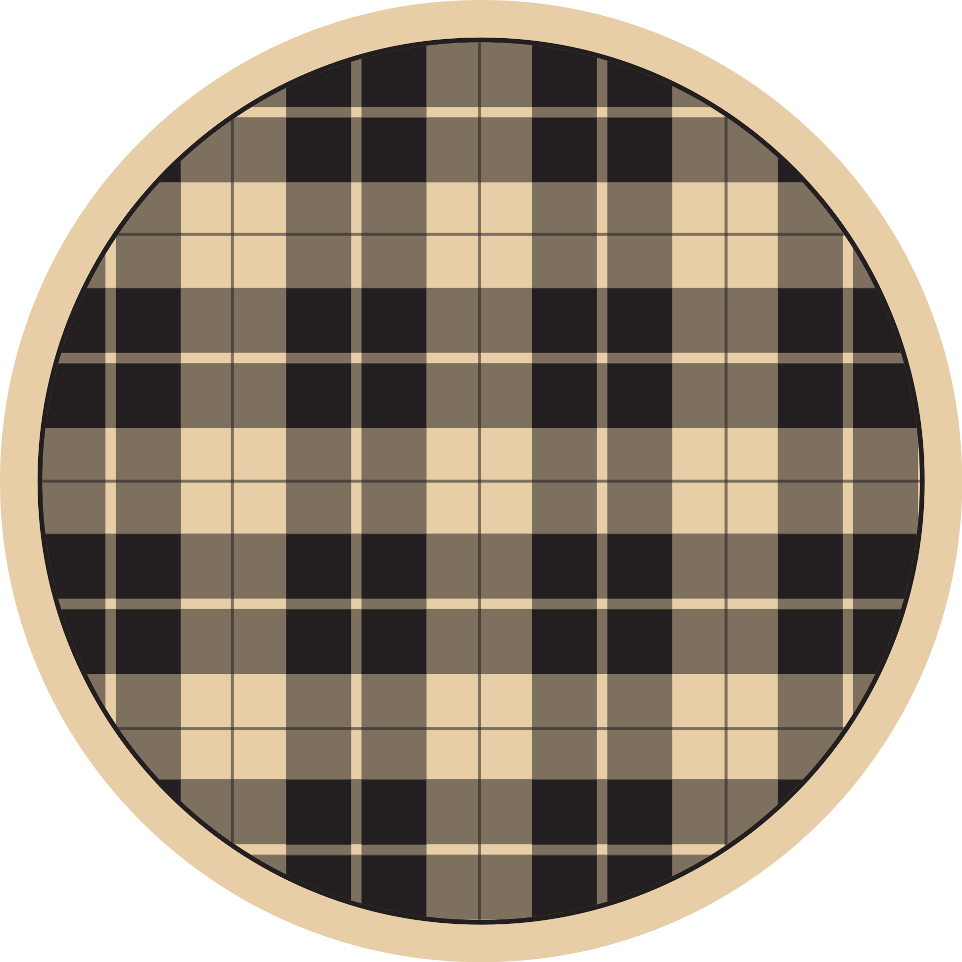 Plaid Configuration circular vinyl rug - TenStickers