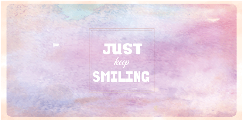 Just keep smiling watercolor rectangular rug - TenStickers