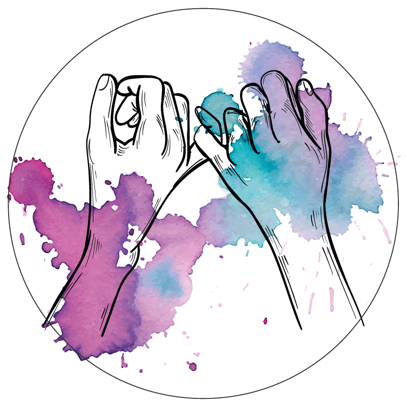 Hands Intertwined teen vinyl rug - TenStickers