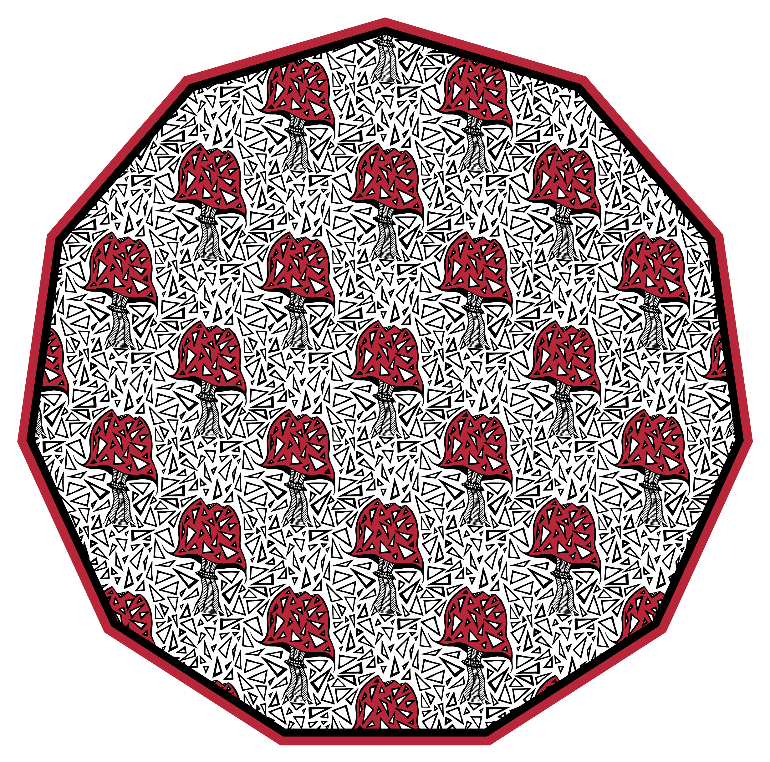 Artistic Mushroom Motif nature vinyl rug - TenStickers