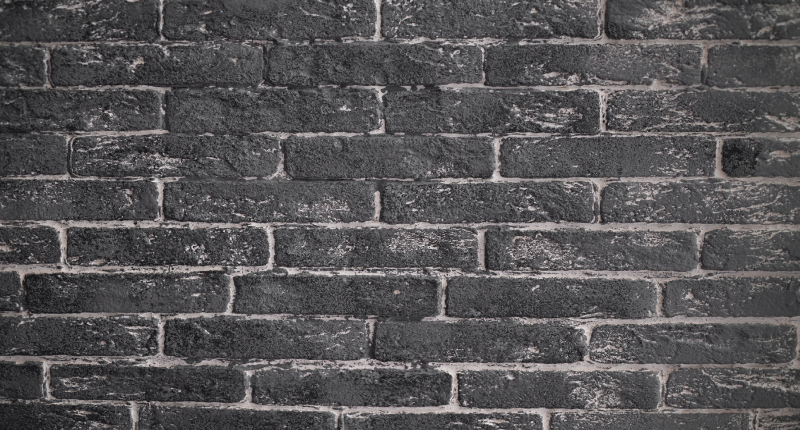 Chic black brick stone effect vinyl rug - TenStickers