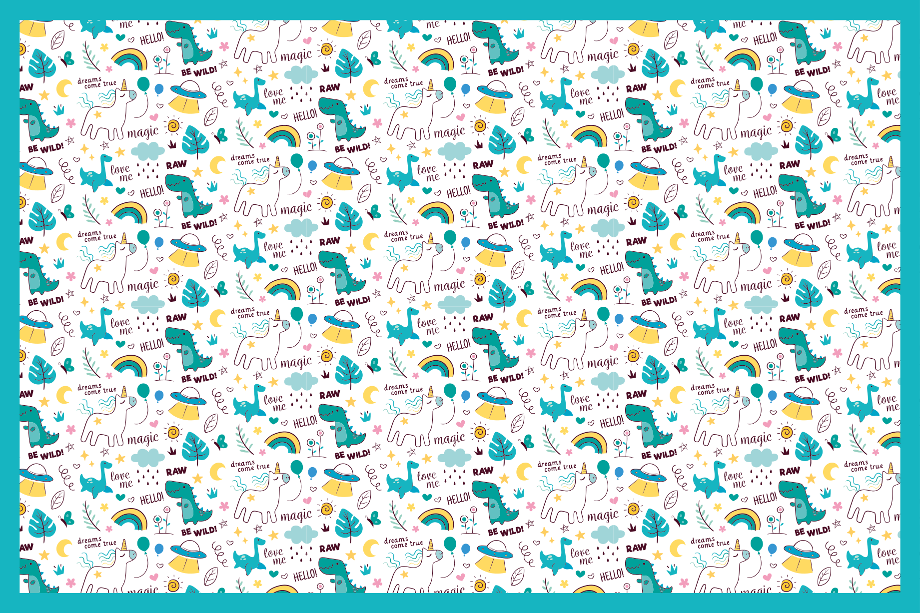 Colorful Dino Adventure nursery vinyl rug - TenStickers