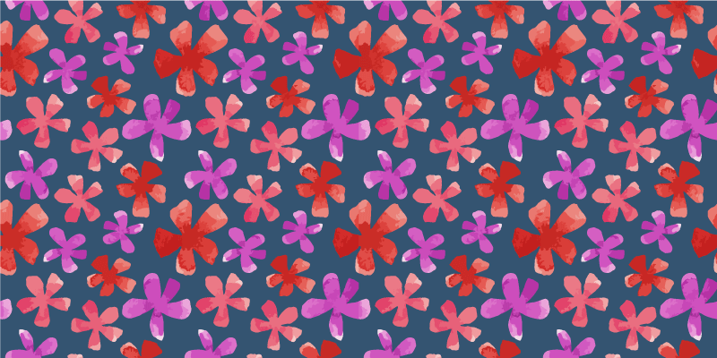 Purple and red patterns floral vinyl rug - TenStickers