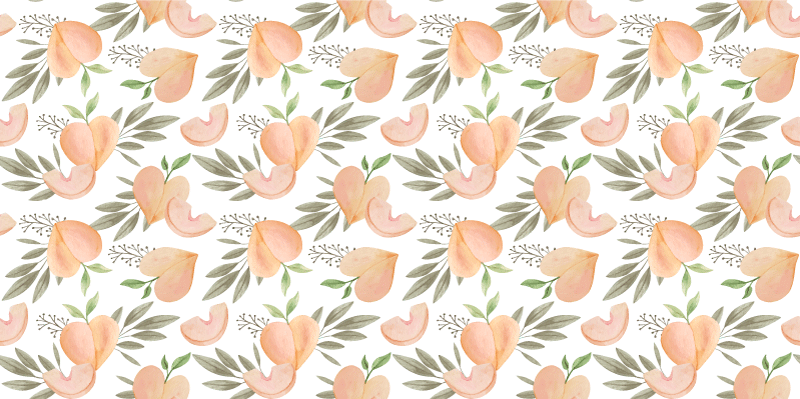 Peach Floral Arrangement kitchen vinyl rug - TenStickers