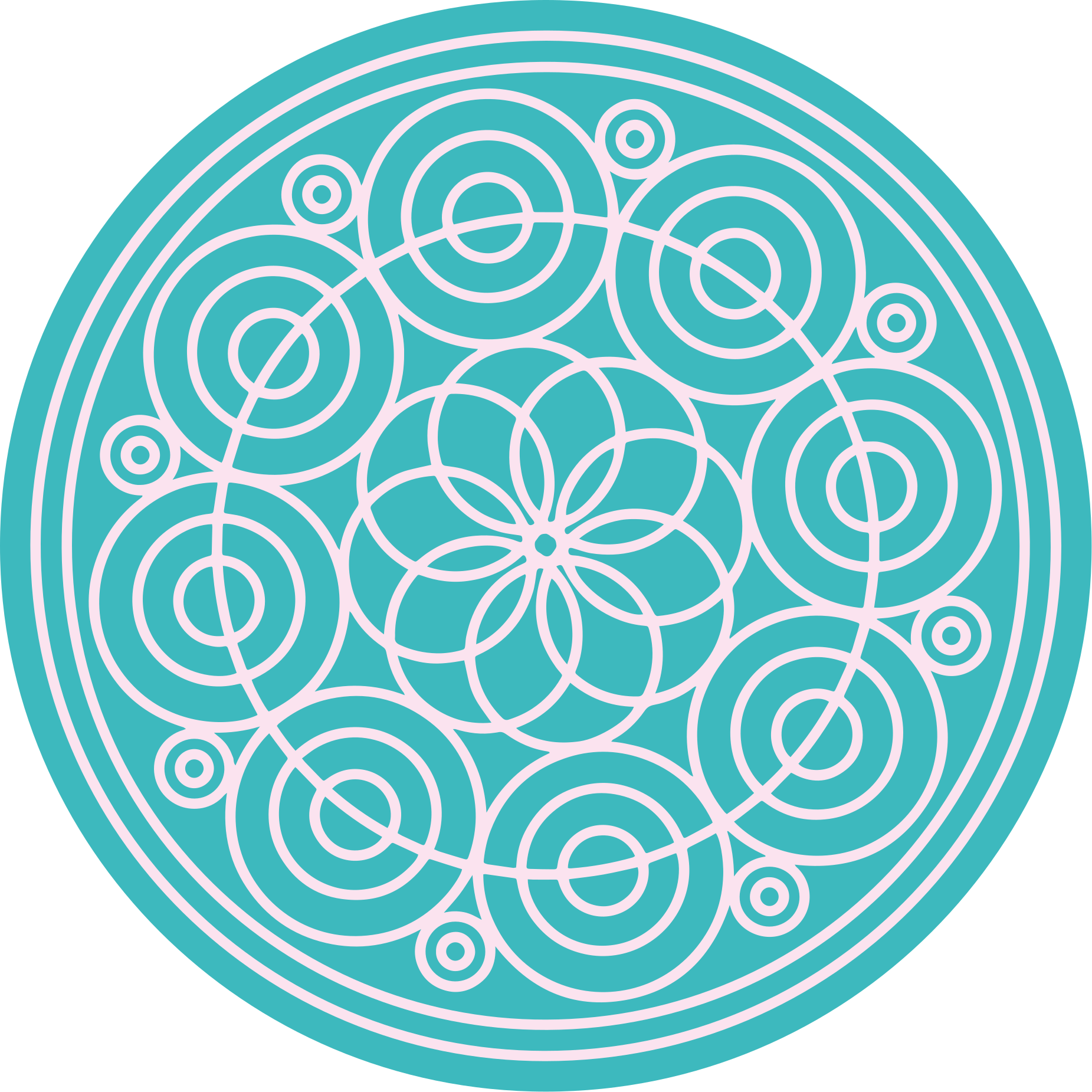 Geometric circles design mandala vinyl rug - TenStickers