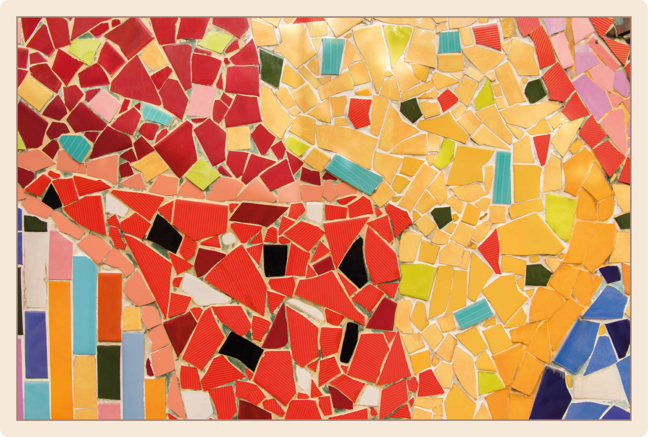 Vibrant tiled arrangement mosaic vinyl rug - TenStickers