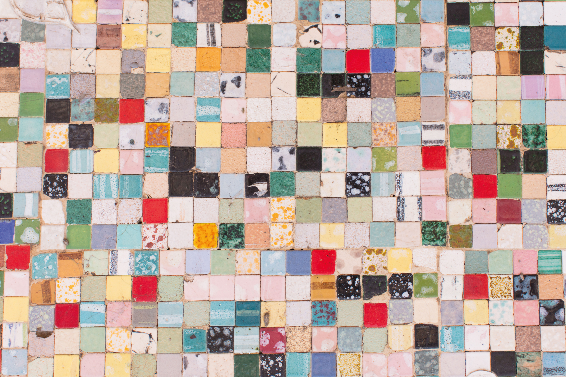 Old Colorful Tiles bathroom vinyl rug - TenStickers