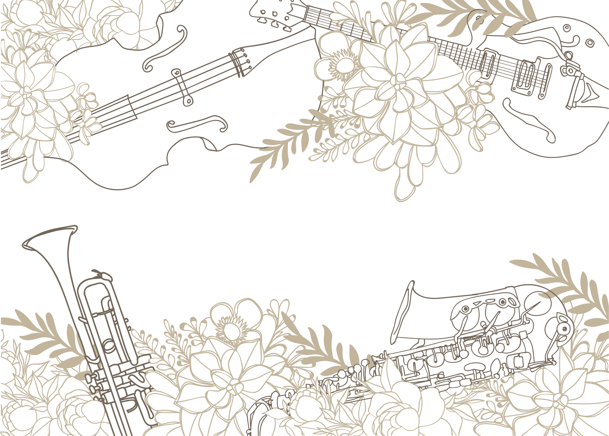 Harmonic Bloom Composition floral vinyl rug - TenStickers