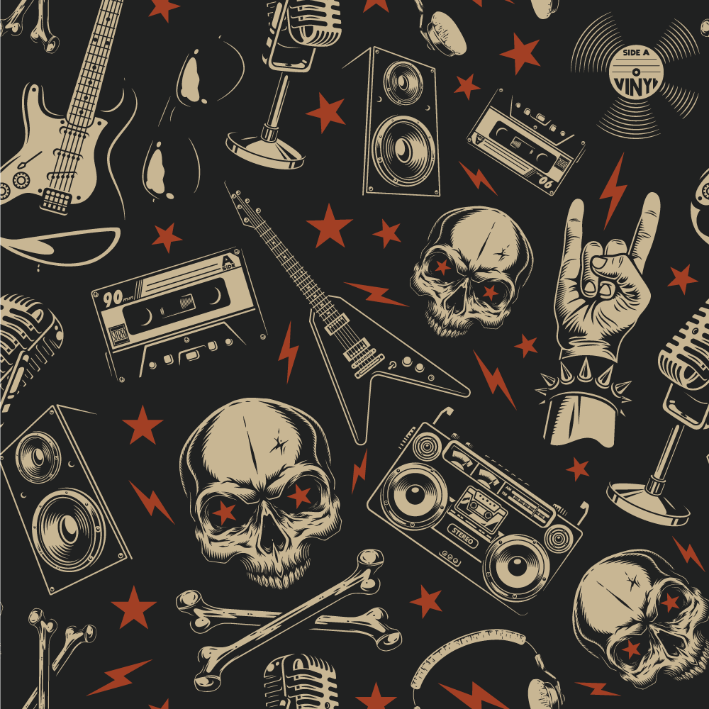 Rock Music Theme teen vinyl rug - TenStickers