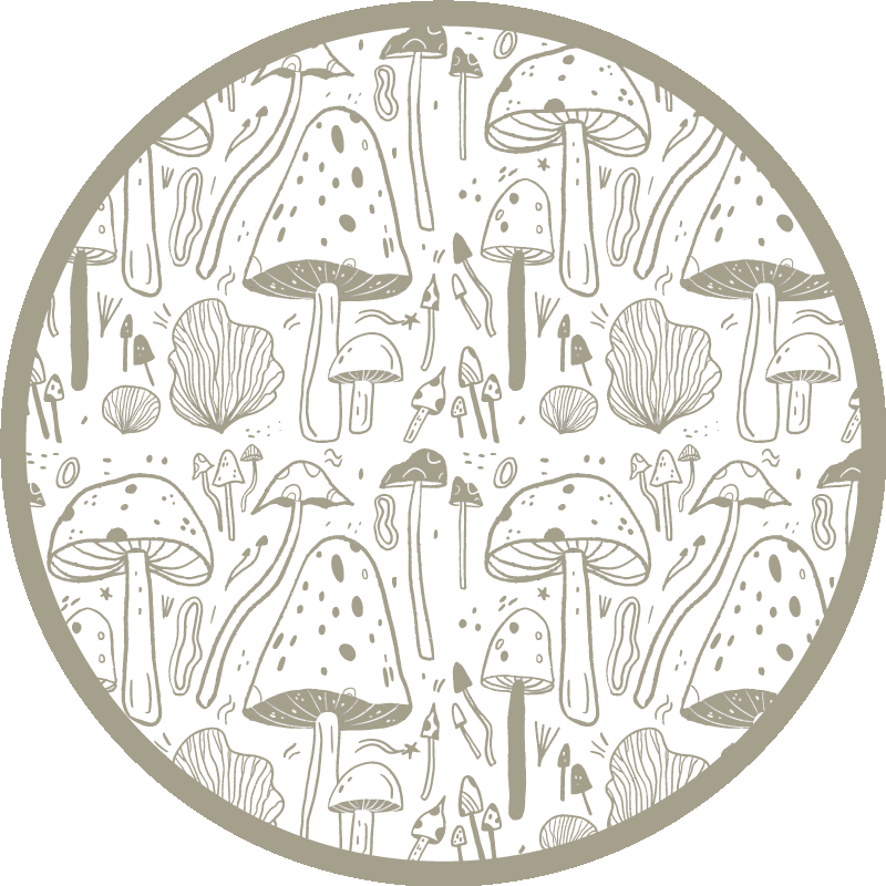Nature vinyl rug fungal design - TenStickers