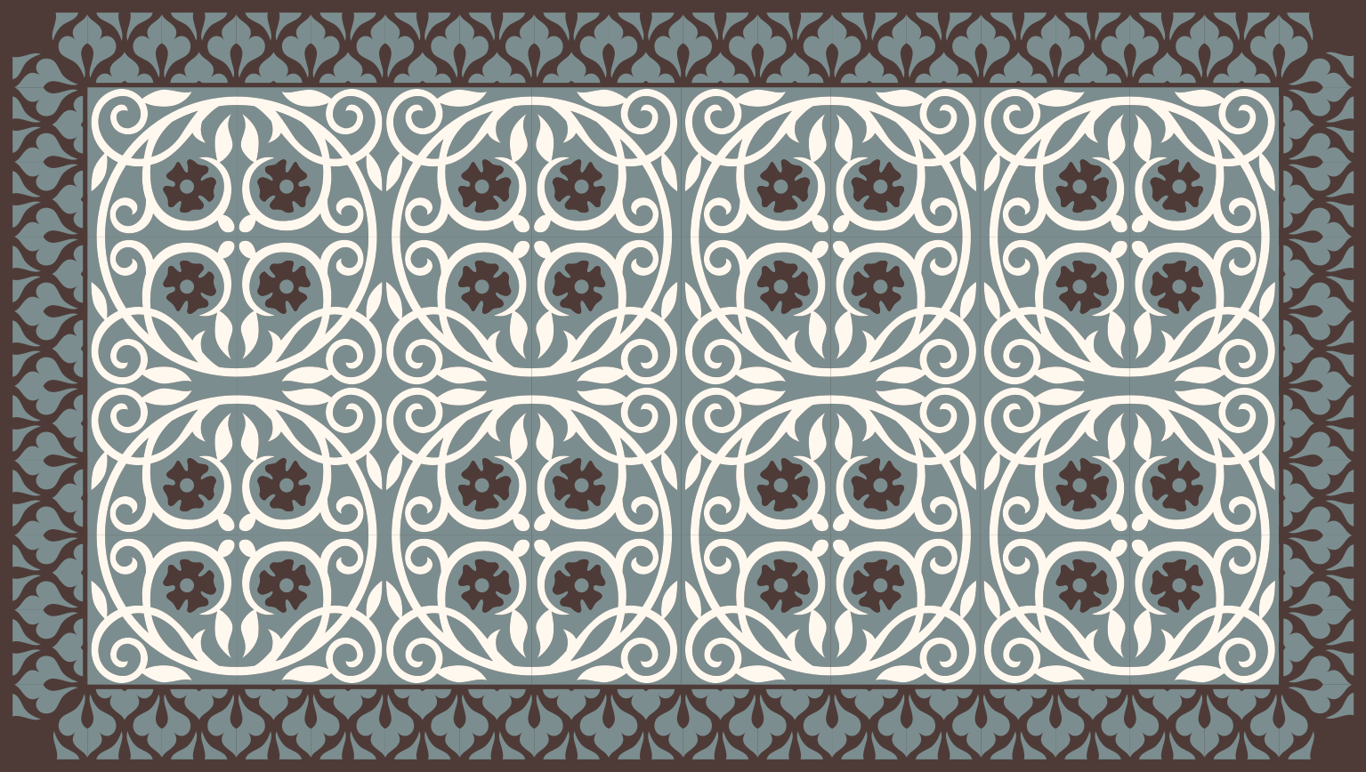 Floral Element Arrangement bathroom vinyl rug - TenStickers