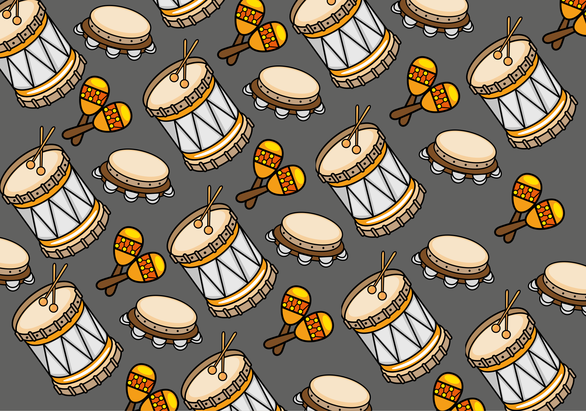 Kids vinyl rug musical instruments collection - TenStickers
