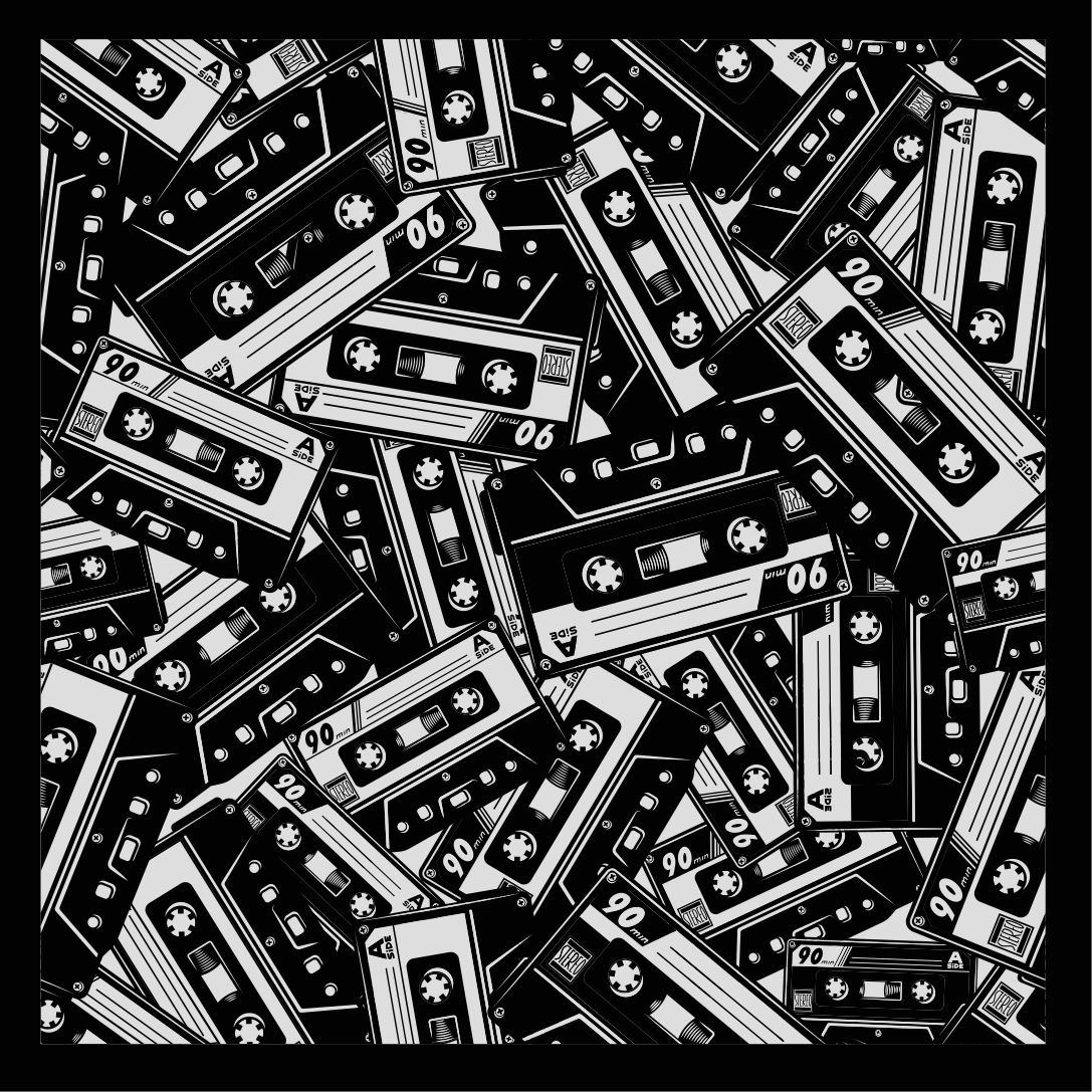Cassette Tape Motif teen vinyl rug - TenStickers