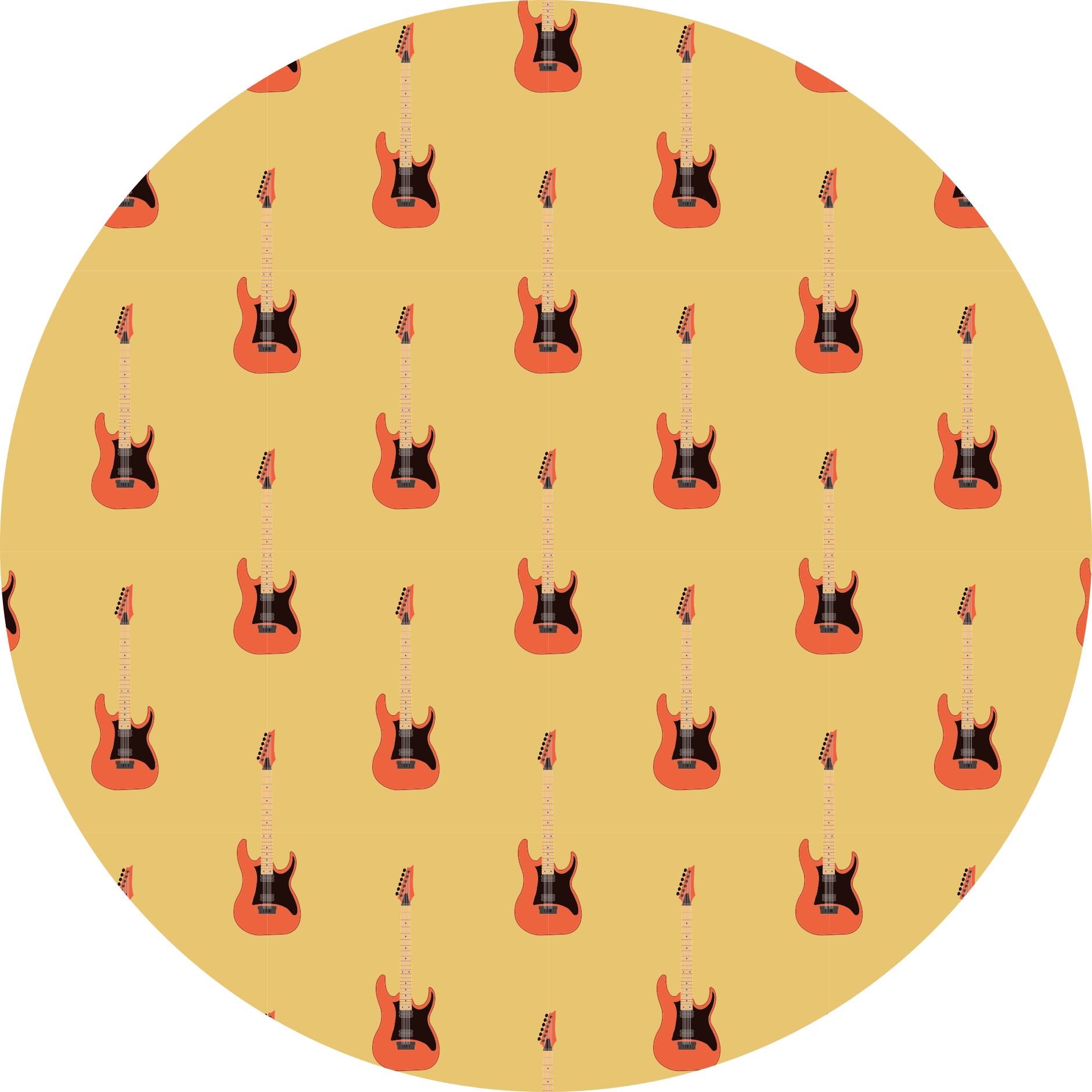 Guitar Pattern kids vinyl rug - TenStickers