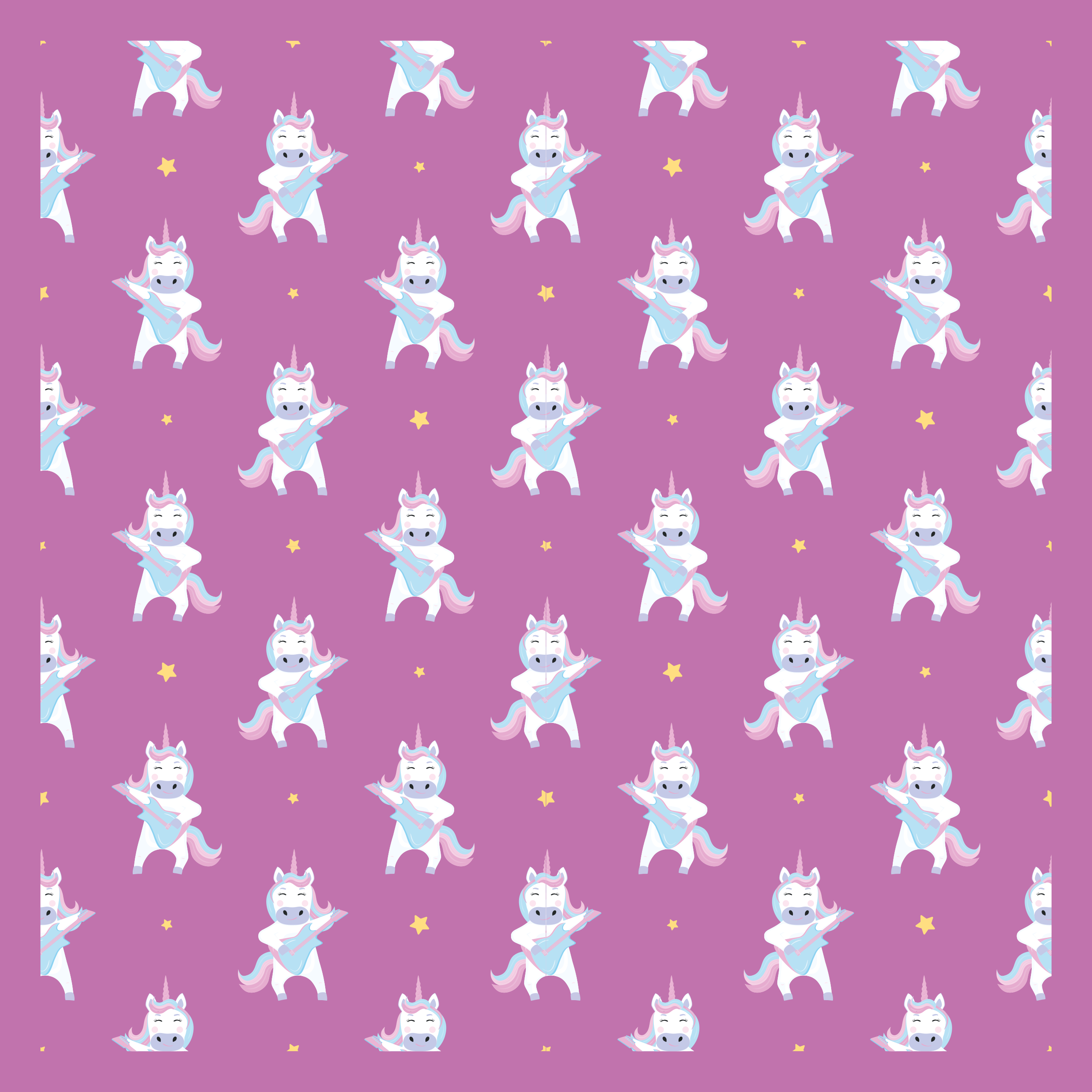 Whimsical Unicorn Motif kids vinyl rug - TenStickers