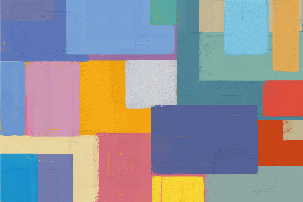 Abstract painting colorful squares rug - TenStickers