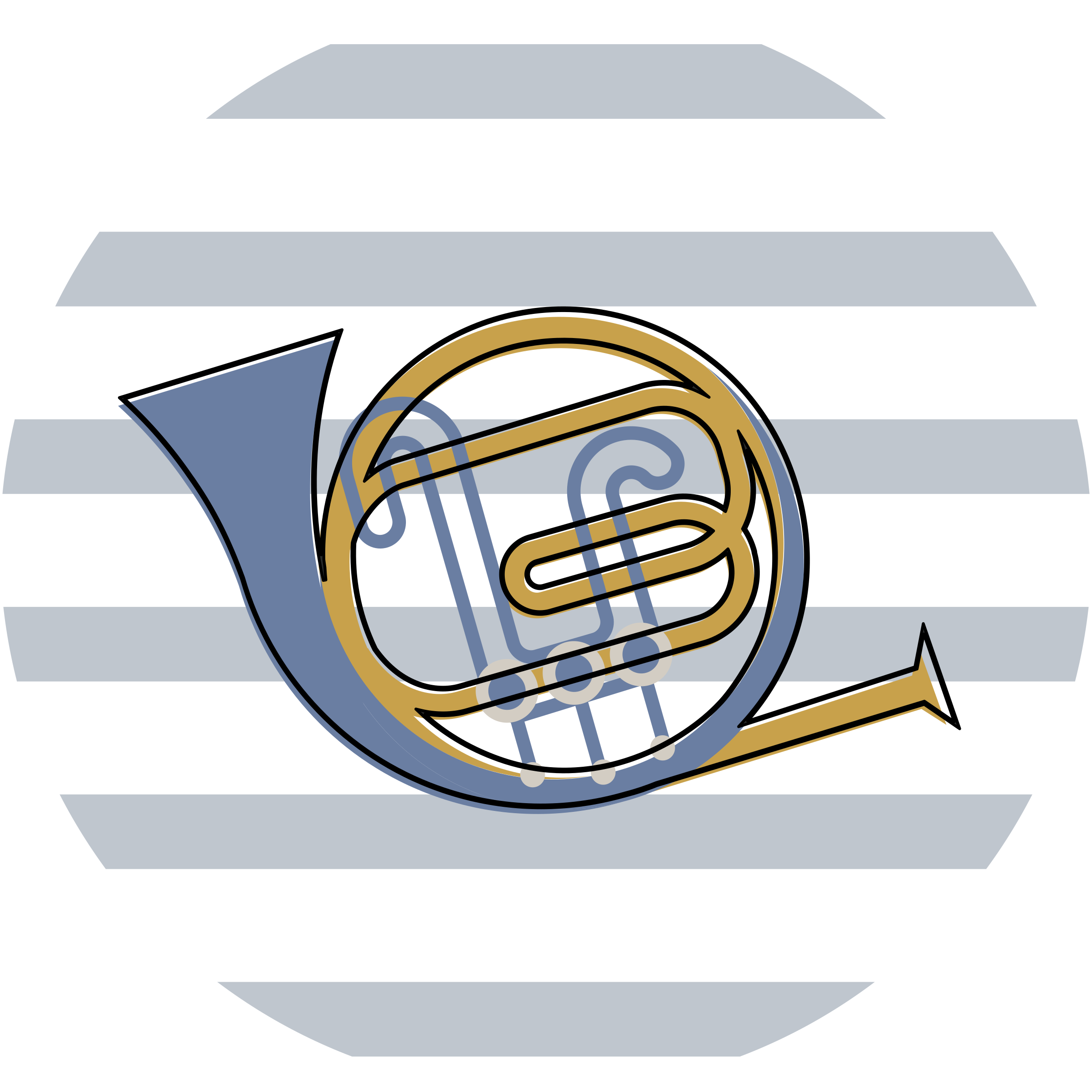 Musical Horn Design circular vinyl rug - TenStickers