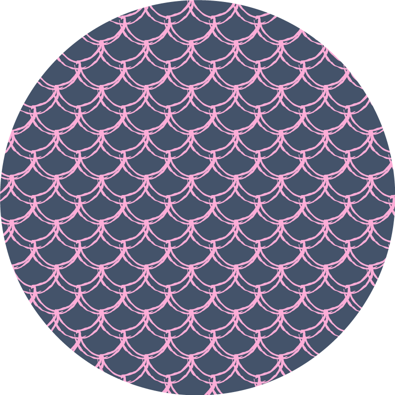 Bathroom vinyl rug with scallop shell pattern - TenStickers