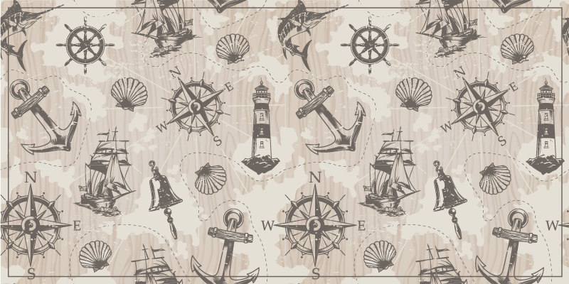 Nautical Themes world map vinyl rug - TenStickers