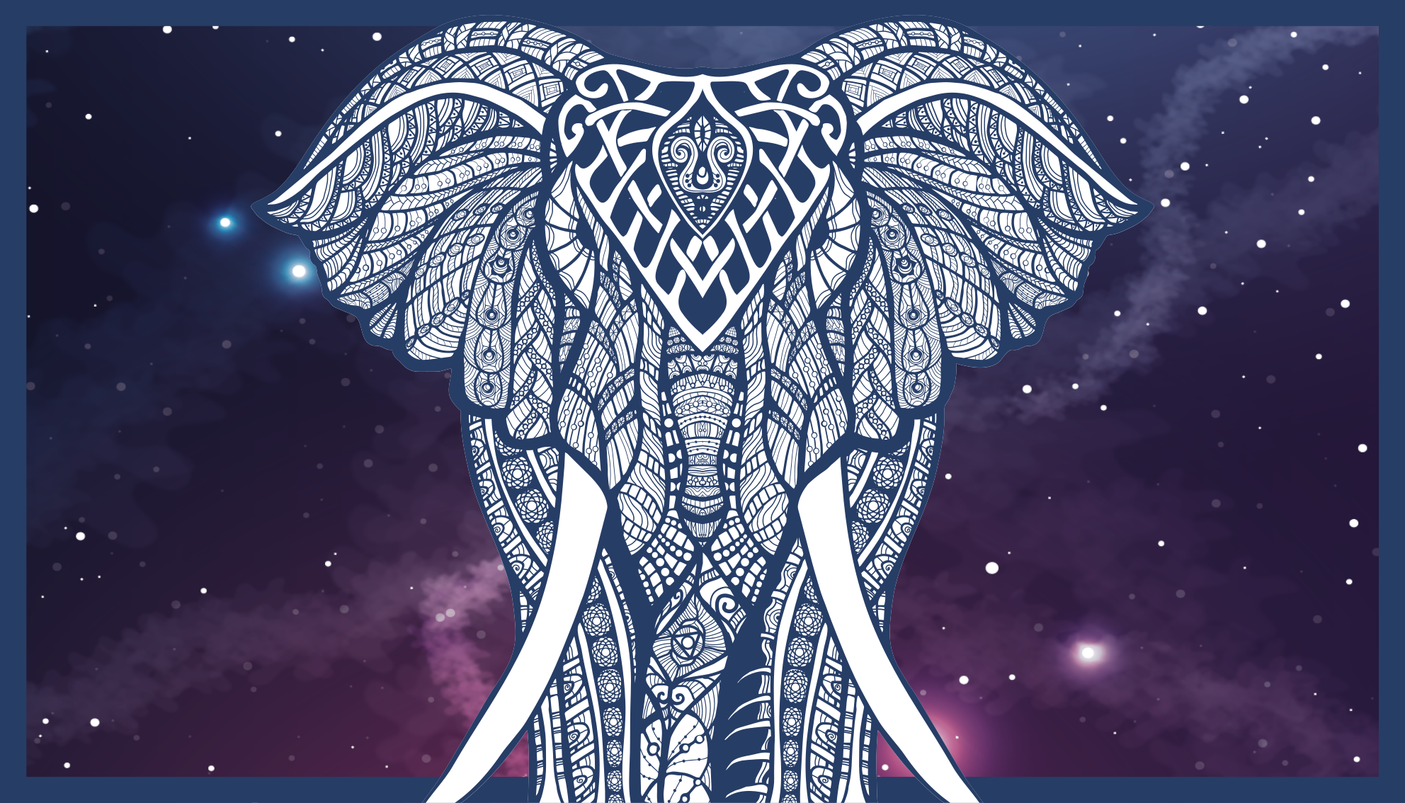 Intricate Elephant Artwork custom vinyl rug - TenStickers