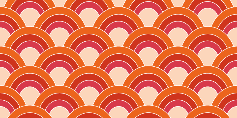 Colorful Arched Patterns geometric vinyl rug - TenStickers