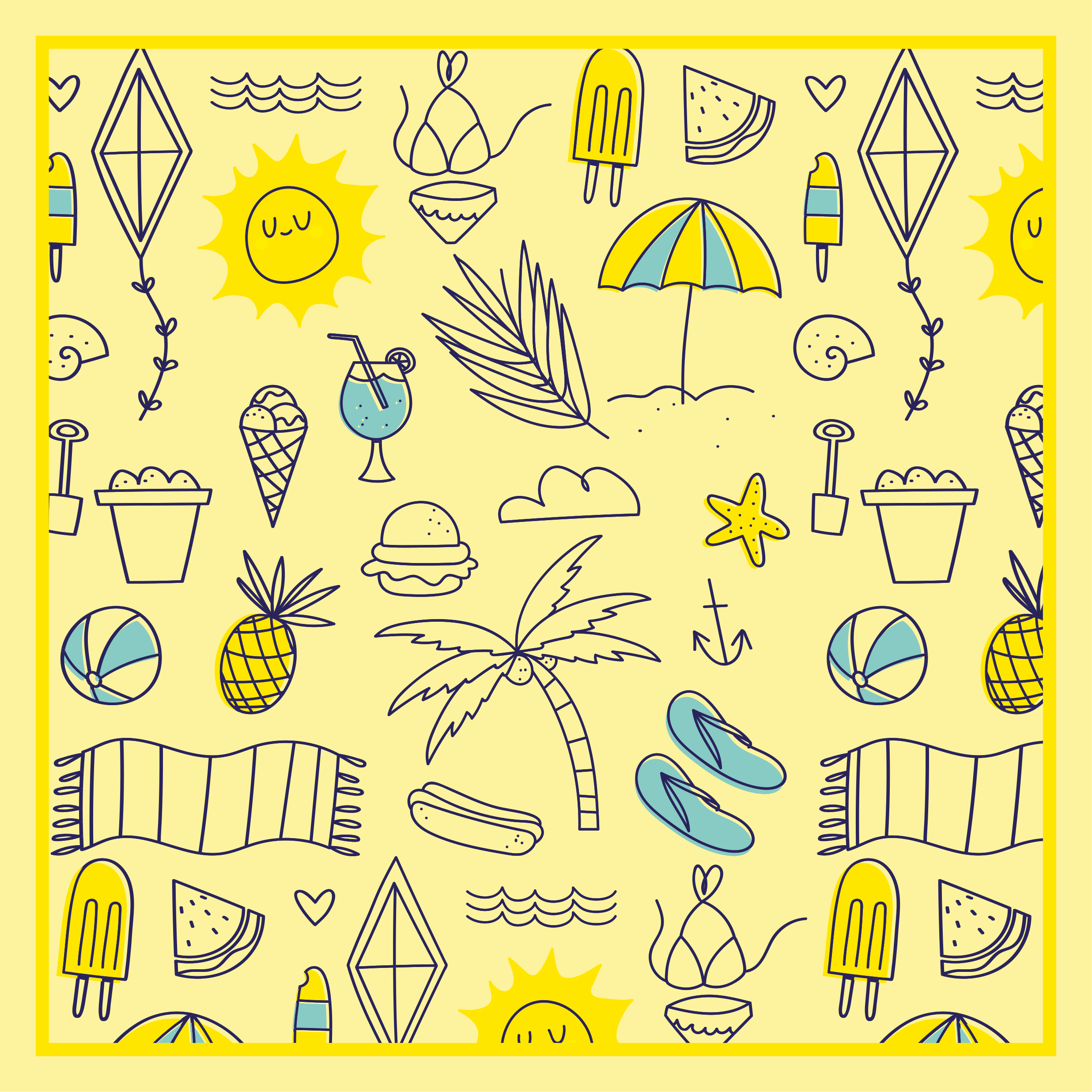Sunny Beach Vibes event vinyl rug - TenStickers