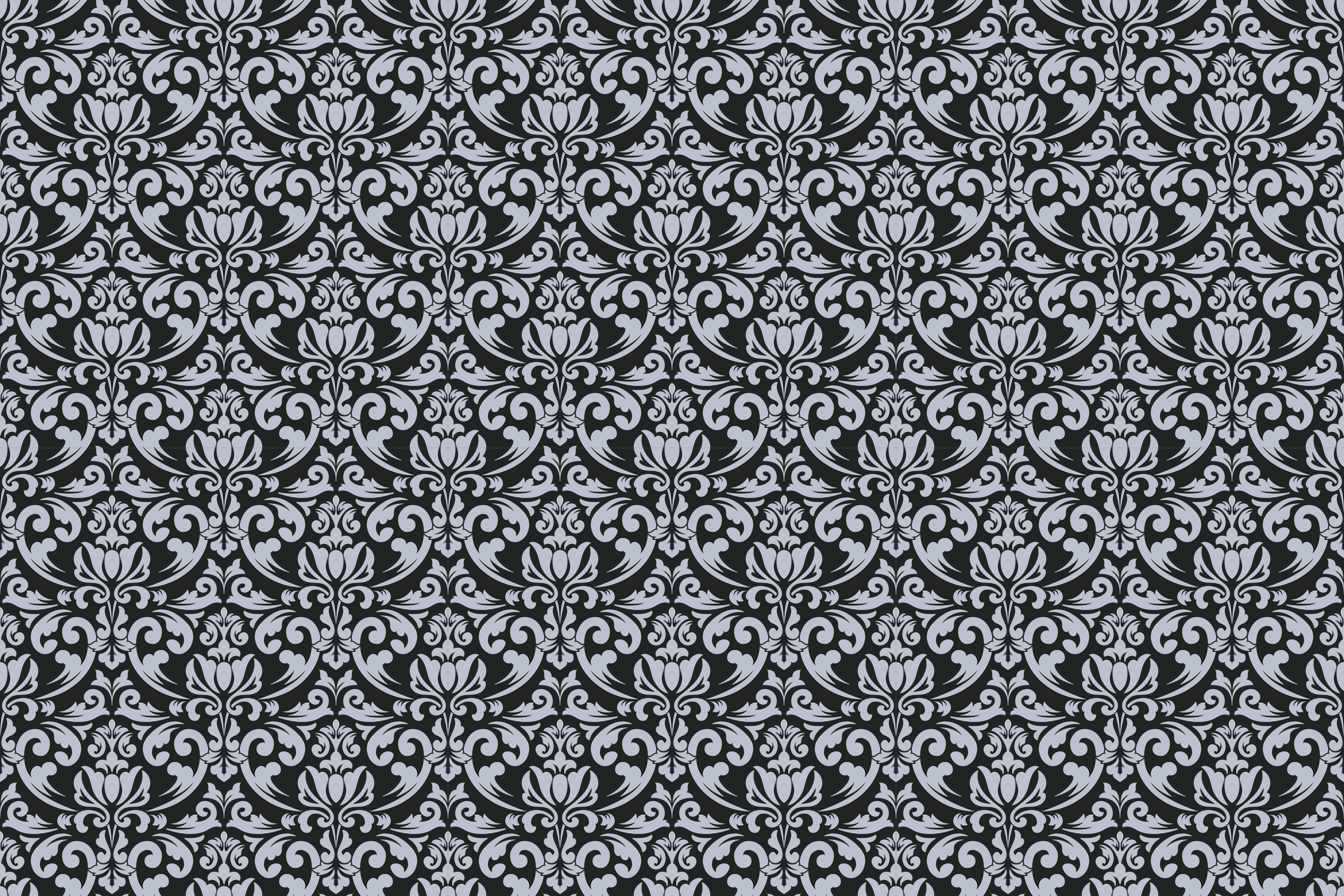 Gray black baroque mosaic pattern tile carpet - TenStickers