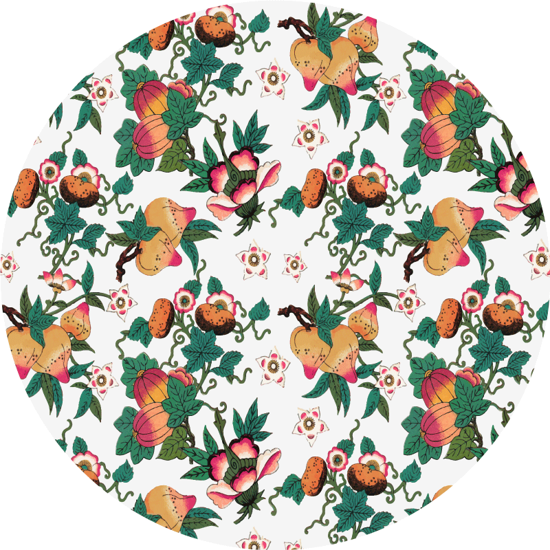 Floral vinyl rug botanical floral design - TenStickers