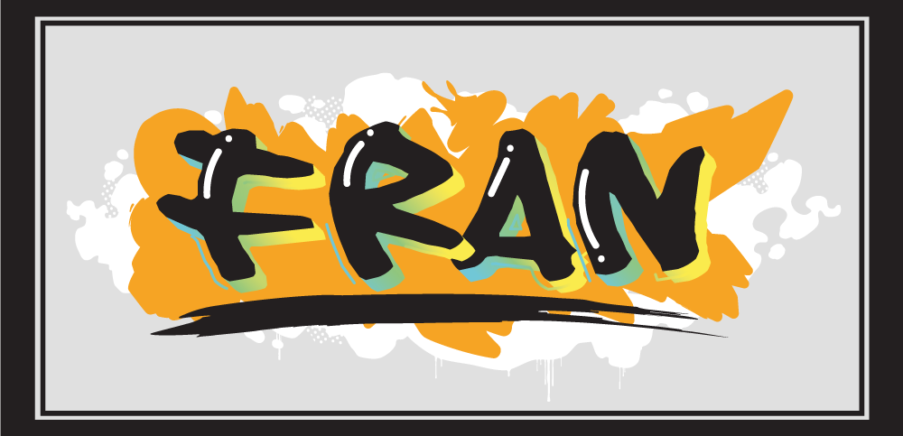 Name Art custom vinyl rug - TenStickers