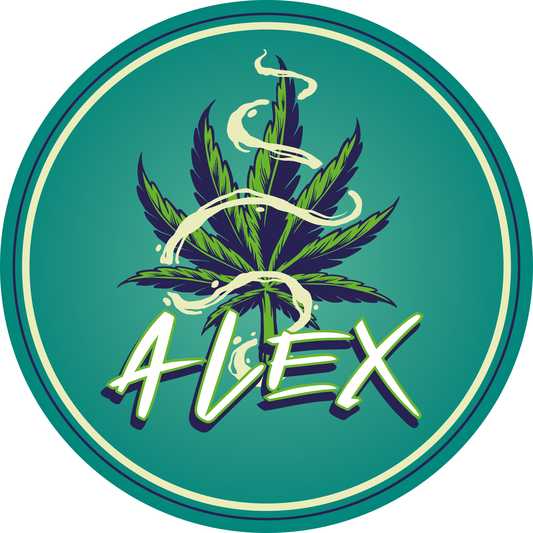 Name Circle teen vinyl rug - TenStickers