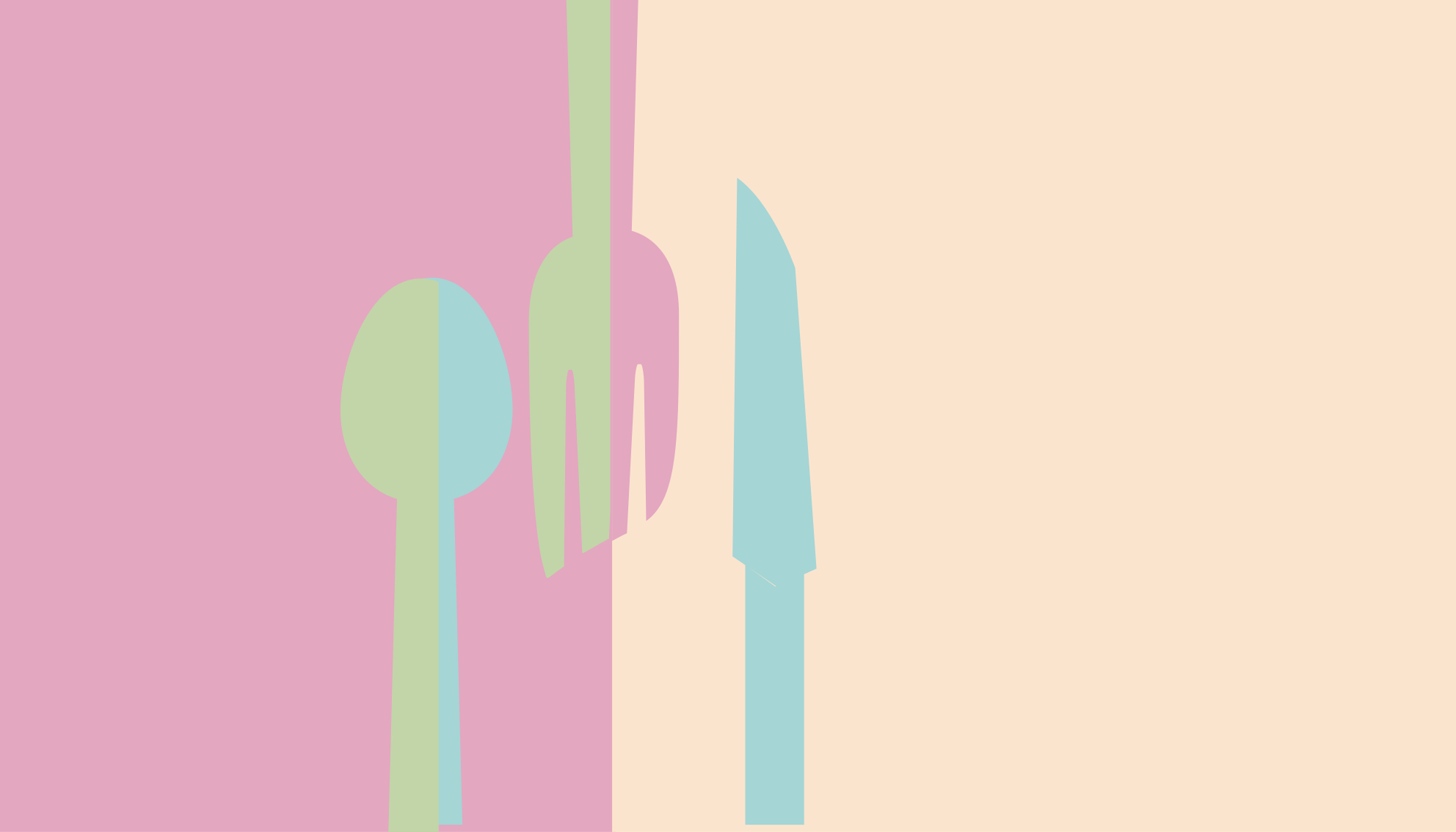 Pastel colors utensils  kitchen floor tiles - TenStickers