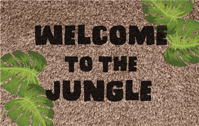 Welcome to jungle entrance hall vinyl rug - TenStickers
