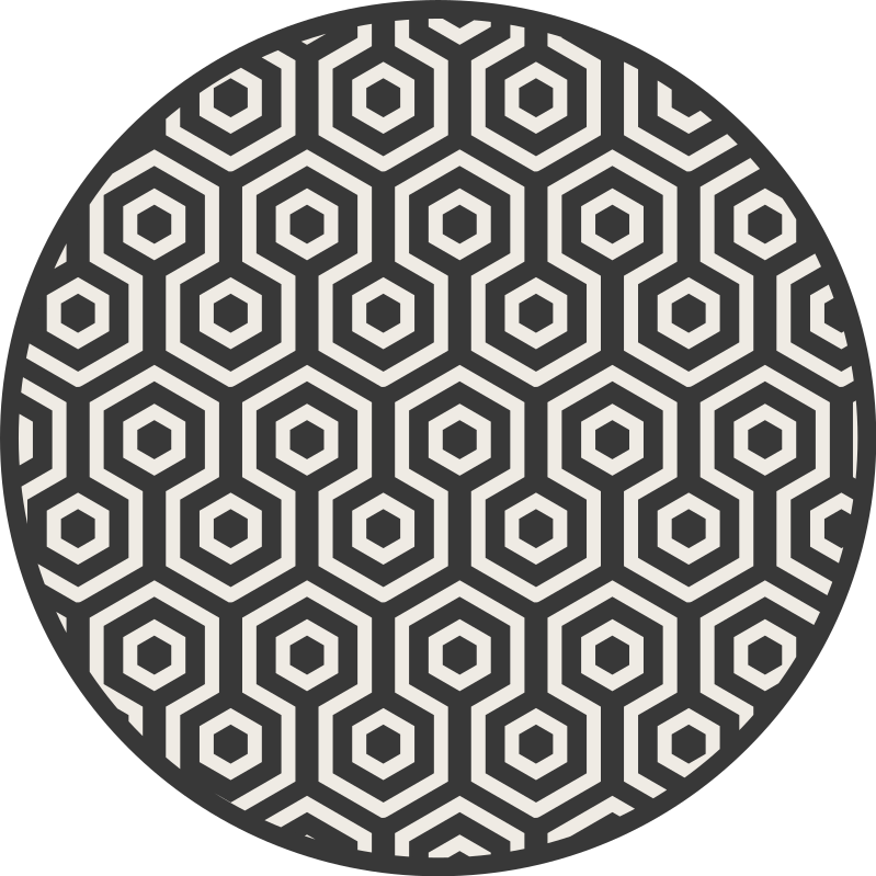 Hexagon Arrangement geometric vinyl rug - TenStickers