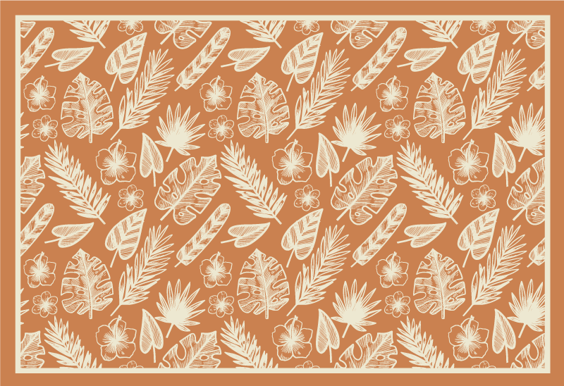 Tropical Leaf Inspiration floral vinyl rug - TenStickers