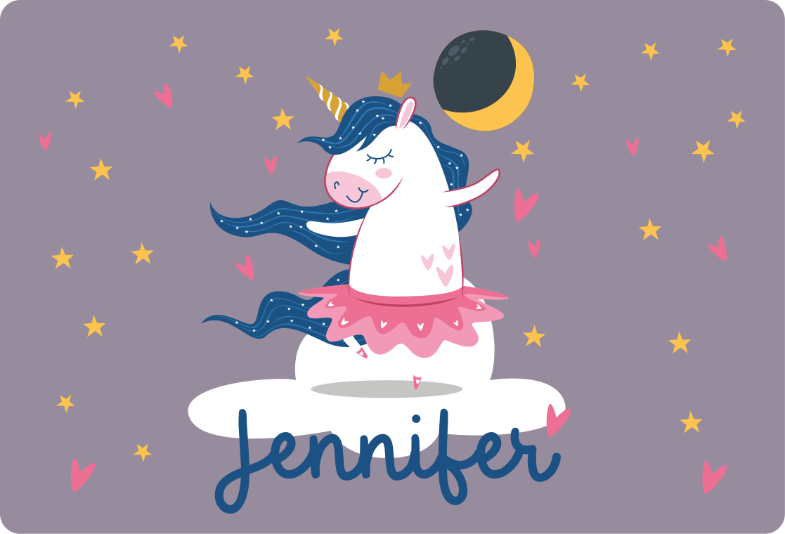 Custom dancing unicorn kids vinyl rug - TenStickers
