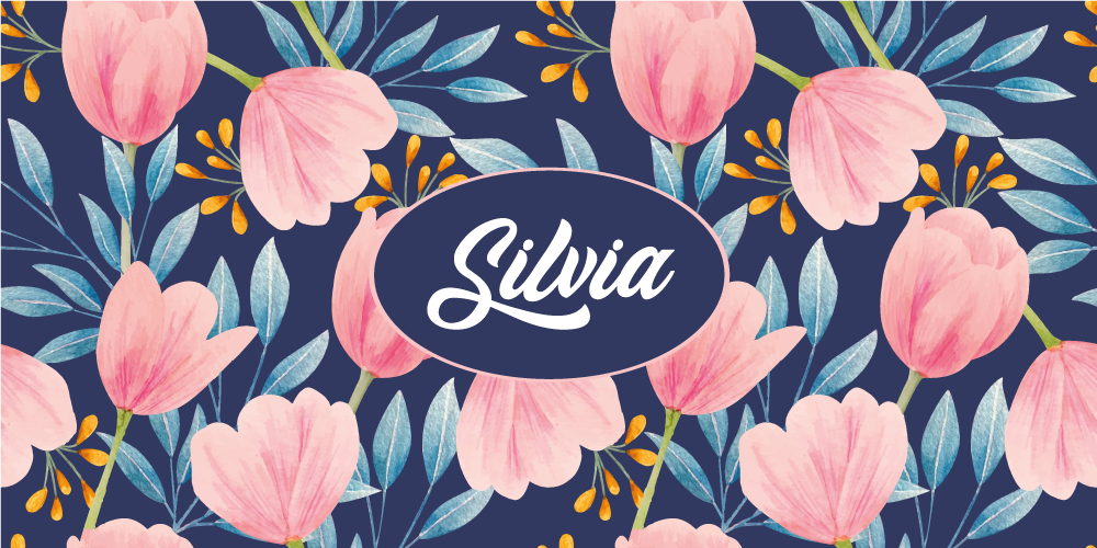 Watercolour flowers art  personalised mat - TenStickers