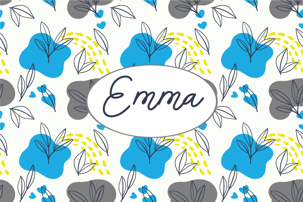 Custom floral name entrance hall vinyl rug - TenStickers