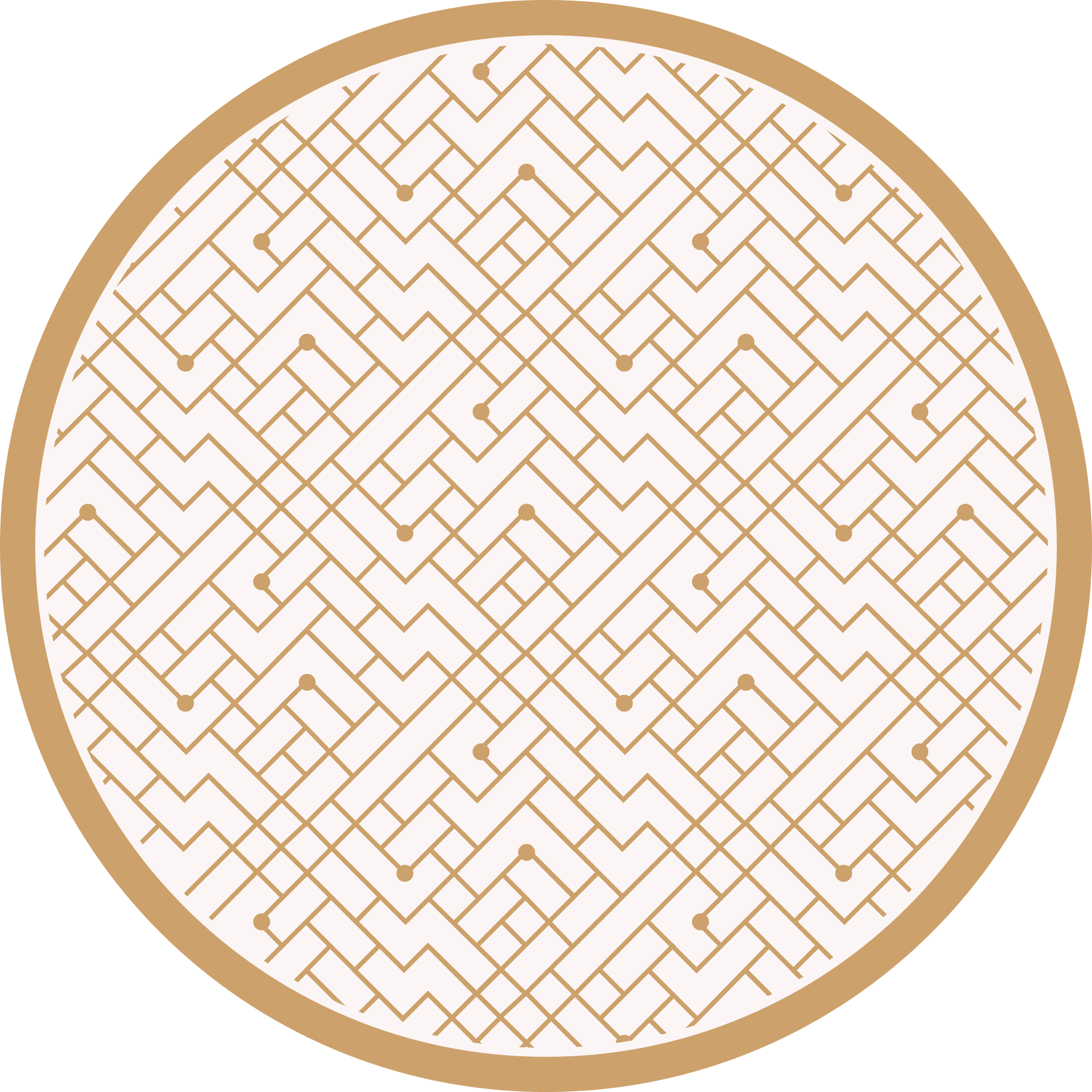 Stylish golden element geometric vinyl rug - TenStickers