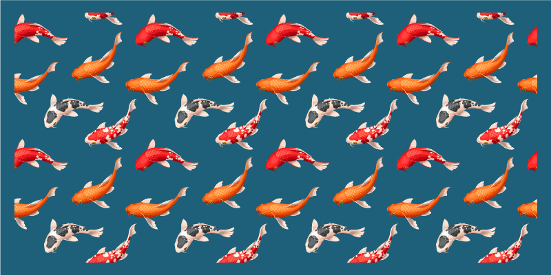 Koi Fish Pattern nature vinyl rug - TenStickers