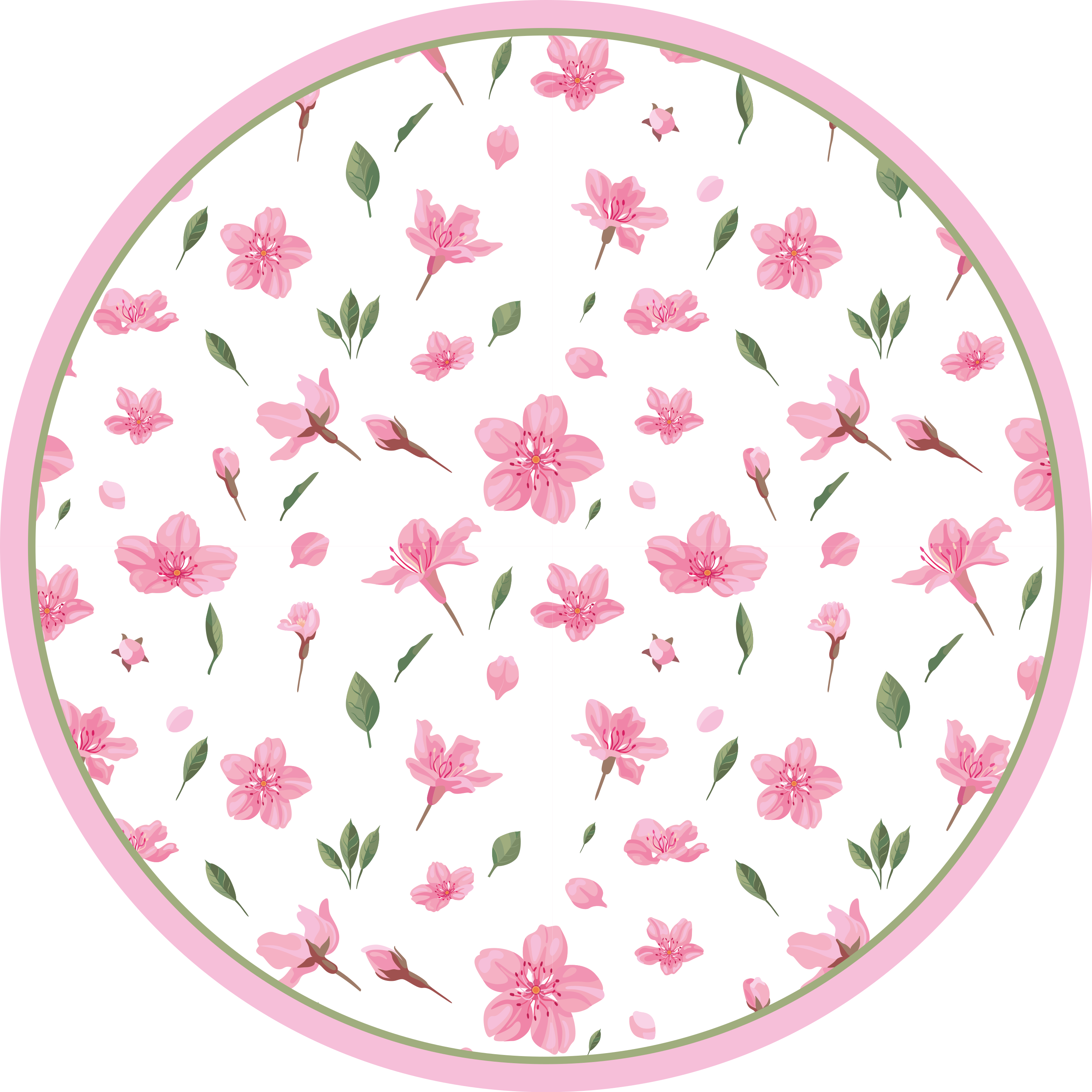 Blooming Pink Flower floral vinyl rug - TenStickers