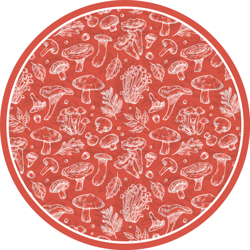 Mushroom Illustration nature vinyl rug - TenStickers